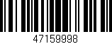 Código de barras (EAN, GTIN, SKU, ISBN): '47159998'