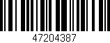 Código de barras (EAN, GTIN, SKU, ISBN): '47204387'