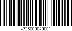 Código de barras (EAN, GTIN, SKU, ISBN): '4726000040001'