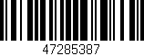 Código de barras (EAN, GTIN, SKU, ISBN): '47285387'