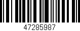 Código de barras (EAN, GTIN, SKU, ISBN): '47285987'