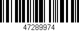 Código de barras (EAN, GTIN, SKU, ISBN): '47289974'