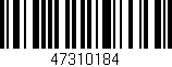 Código de barras (EAN, GTIN, SKU, ISBN): '47310184'