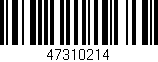 Código de barras (EAN, GTIN, SKU, ISBN): '47310214'