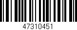 Código de barras (EAN, GTIN, SKU, ISBN): '47310451'