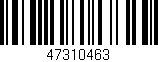 Código de barras (EAN, GTIN, SKU, ISBN): '47310463'