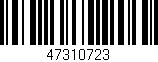 Código de barras (EAN, GTIN, SKU, ISBN): '47310723'