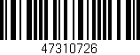 Código de barras (EAN, GTIN, SKU, ISBN): '47310726'