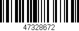 Código de barras (EAN, GTIN, SKU, ISBN): '47328672'