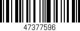 Código de barras (EAN, GTIN, SKU, ISBN): '47377596'
