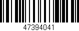 Código de barras (EAN, GTIN, SKU, ISBN): '47394041'