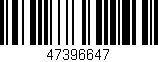 Código de barras (EAN, GTIN, SKU, ISBN): '47396647'