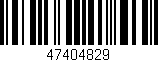 Código de barras (EAN, GTIN, SKU, ISBN): '47404829'