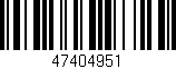 Código de barras (EAN, GTIN, SKU, ISBN): '47404951'