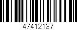 Código de barras (EAN, GTIN, SKU, ISBN): '47412137'