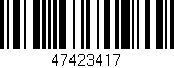 Código de barras (EAN, GTIN, SKU, ISBN): '47423417'
