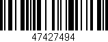 Código de barras (EAN, GTIN, SKU, ISBN): '47427494'