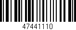 Código de barras (EAN, GTIN, SKU, ISBN): '47441110'
