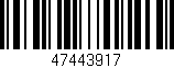 Código de barras (EAN, GTIN, SKU, ISBN): '47443917'