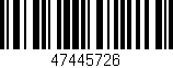 Código de barras (EAN, GTIN, SKU, ISBN): '47445726'