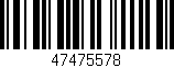 Código de barras (EAN, GTIN, SKU, ISBN): '47475578'