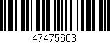 Código de barras (EAN, GTIN, SKU, ISBN): '47475603'