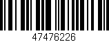 Código de barras (EAN, GTIN, SKU, ISBN): '47476226'