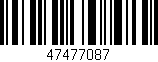 Código de barras (EAN, GTIN, SKU, ISBN): '47477087'