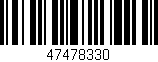 Código de barras (EAN, GTIN, SKU, ISBN): '47478330'