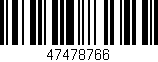 Código de barras (EAN, GTIN, SKU, ISBN): '47478766'
