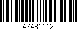 Código de barras (EAN, GTIN, SKU, ISBN): '47481112'