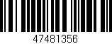 Código de barras (EAN, GTIN, SKU, ISBN): '47481356'