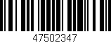 Código de barras (EAN, GTIN, SKU, ISBN): '47502347'