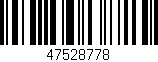 Código de barras (EAN, GTIN, SKU, ISBN): '47528778'