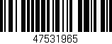 Código de barras (EAN, GTIN, SKU, ISBN): '47531965'
