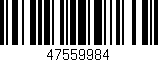 Código de barras (EAN, GTIN, SKU, ISBN): '47559984'