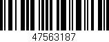 Código de barras (EAN, GTIN, SKU, ISBN): '47563187'