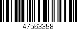Código de barras (EAN, GTIN, SKU, ISBN): '47563398'