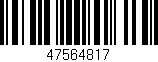 Código de barras (EAN, GTIN, SKU, ISBN): '47564817'