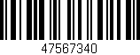 Código de barras (EAN, GTIN, SKU, ISBN): '47567340'