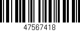 Código de barras (EAN, GTIN, SKU, ISBN): '47567418'