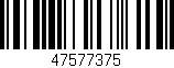 Código de barras (EAN, GTIN, SKU, ISBN): '47577375'