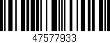 Código de barras (EAN, GTIN, SKU, ISBN): '47577933'