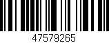 Código de barras (EAN, GTIN, SKU, ISBN): '47579265'