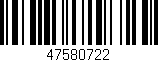 Código de barras (EAN, GTIN, SKU, ISBN): '47580722'