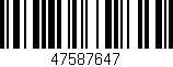 Código de barras (EAN, GTIN, SKU, ISBN): '47587647'