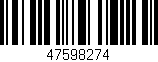Código de barras (EAN, GTIN, SKU, ISBN): '47598274'