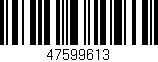 Código de barras (EAN, GTIN, SKU, ISBN): '47599613'