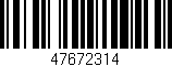 Código de barras (EAN, GTIN, SKU, ISBN): '47672314'