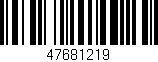 Código de barras (EAN, GTIN, SKU, ISBN): '47681219'